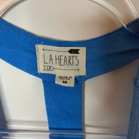 LA HEARTS Summer Beach Blue Tank Cut Out Details - Picture 4 of 9